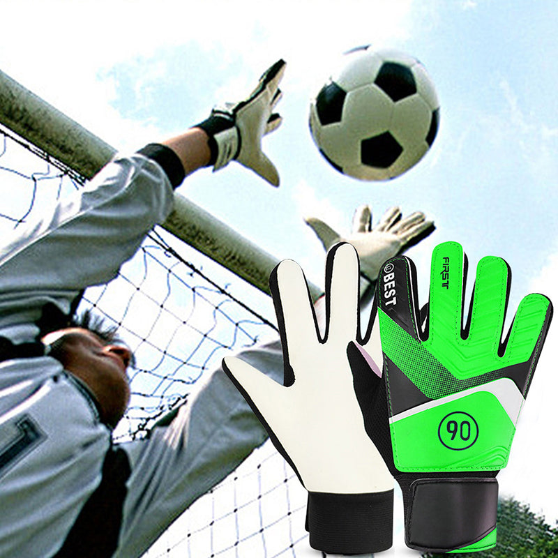 pair of children's football goalkeeper gloves, anti-collision, blue M Blue Blue M Unique