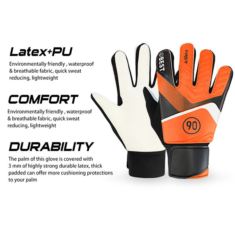 pair of children's football goalkeeper gloves, anti-collision, blue M Blue Blue M Unique