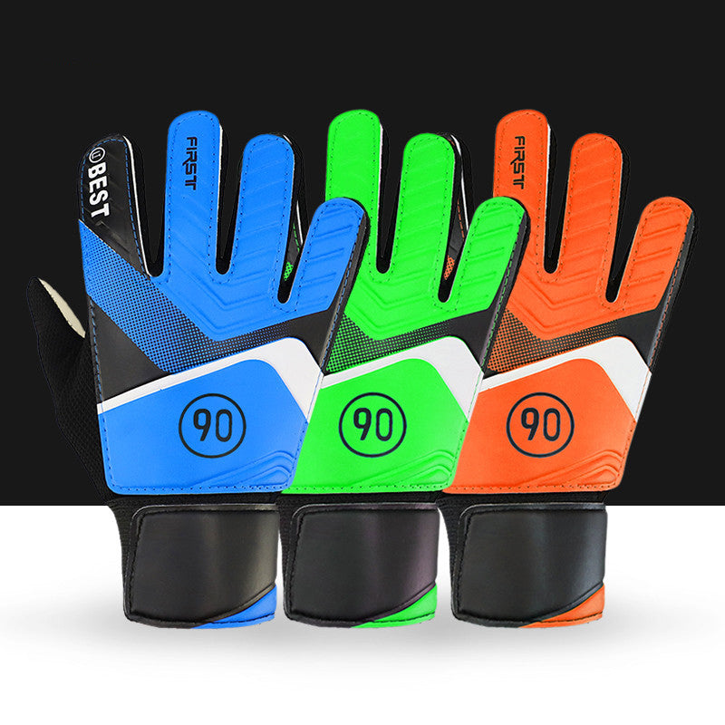 pair of children's football goalkeeper gloves, anti-collision, blue M Blue Blue M Unique