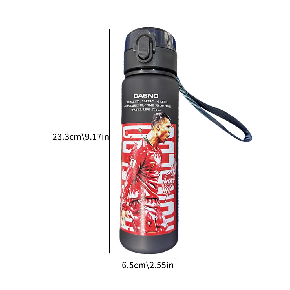 Ronaldo Sport Water Bottle with Blender Ball - BPA-Free Protein Shaker Cup B 560ml Unique