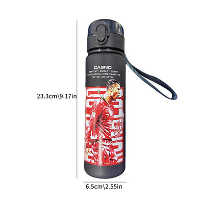 Ronaldo Sport Water Bottle with Blender Ball - BPA-Free Protein Shaker Cup B 560ml