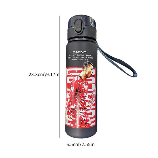 Ronaldo Sport Water Bottle with Blender Ball - BPA-Free Protein Shaker Cup B 560ml Unique