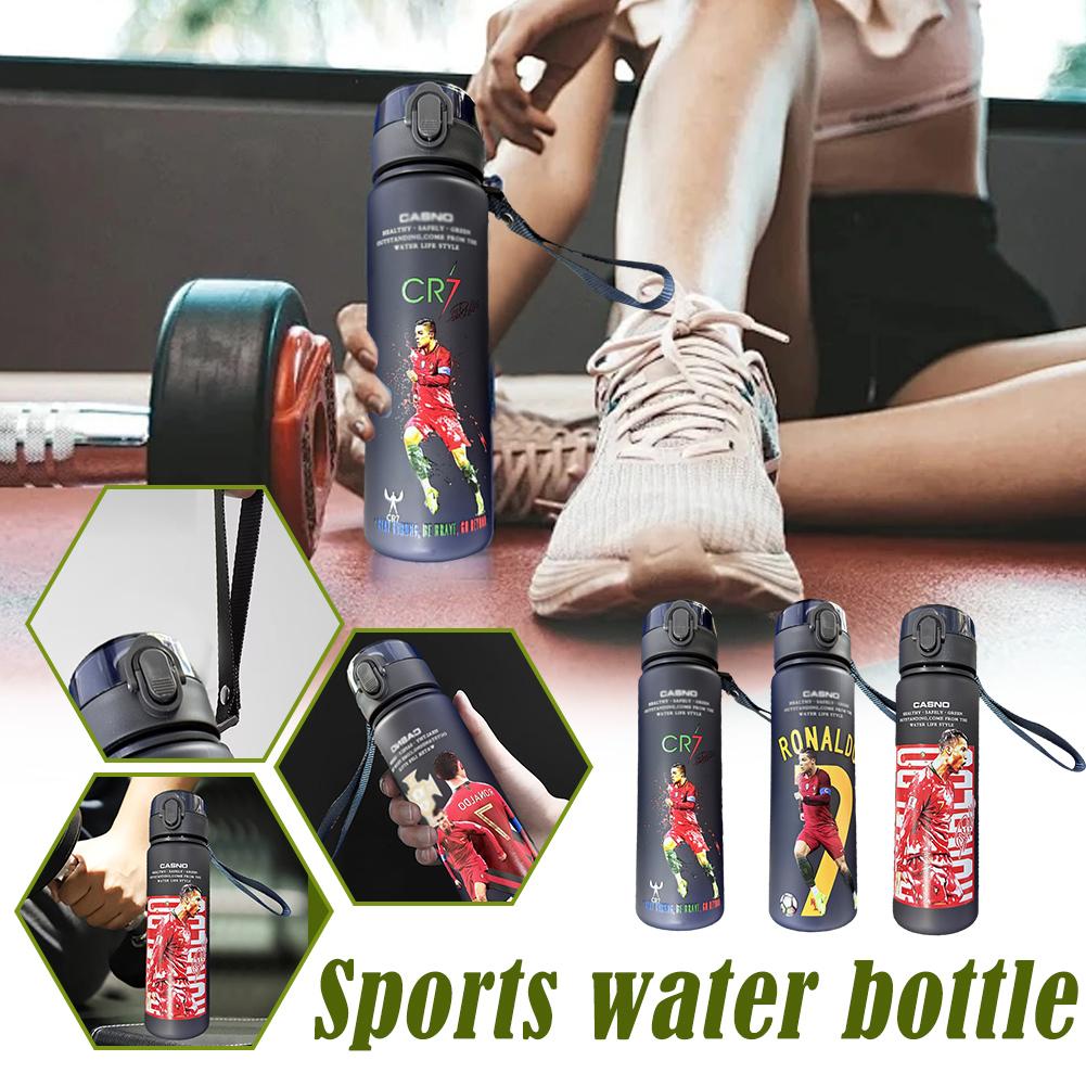 Ronaldo Sport Water Bottle with Blender Ball - BPA-Free Protein Shaker Cup B 560ml Unique