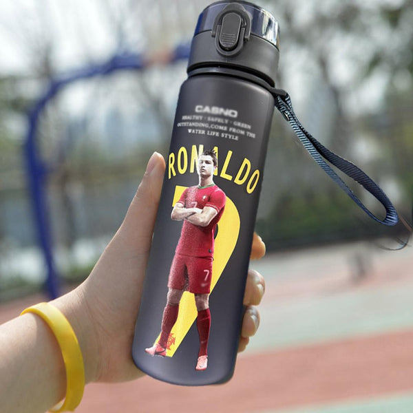 Ronaldo Sport Water Bottle with Blender Ball - BPA-Free Protein Shaker Cup B 560ml Unique