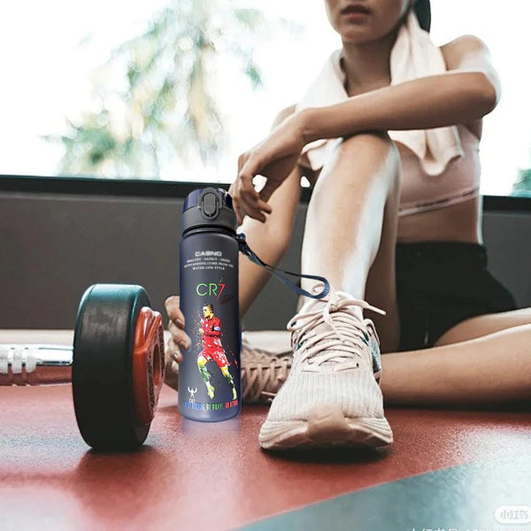 Ronaldo Sport Water Bottle with Blender Ball - BPA-Free Protein Shaker Cup B 560ml Unique