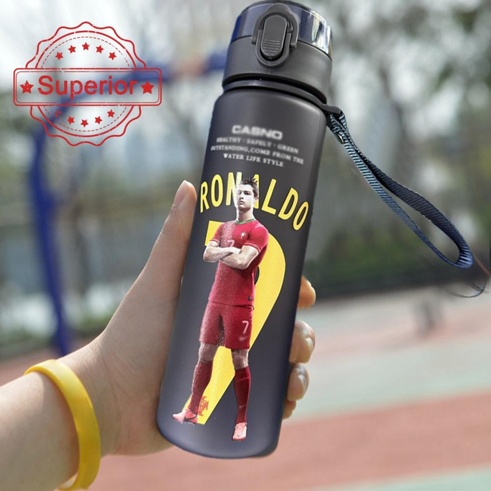 Ronaldo Sport Water Bottle with Blender Ball - BPA-Free Protein Shaker Cup B 560ml Unique