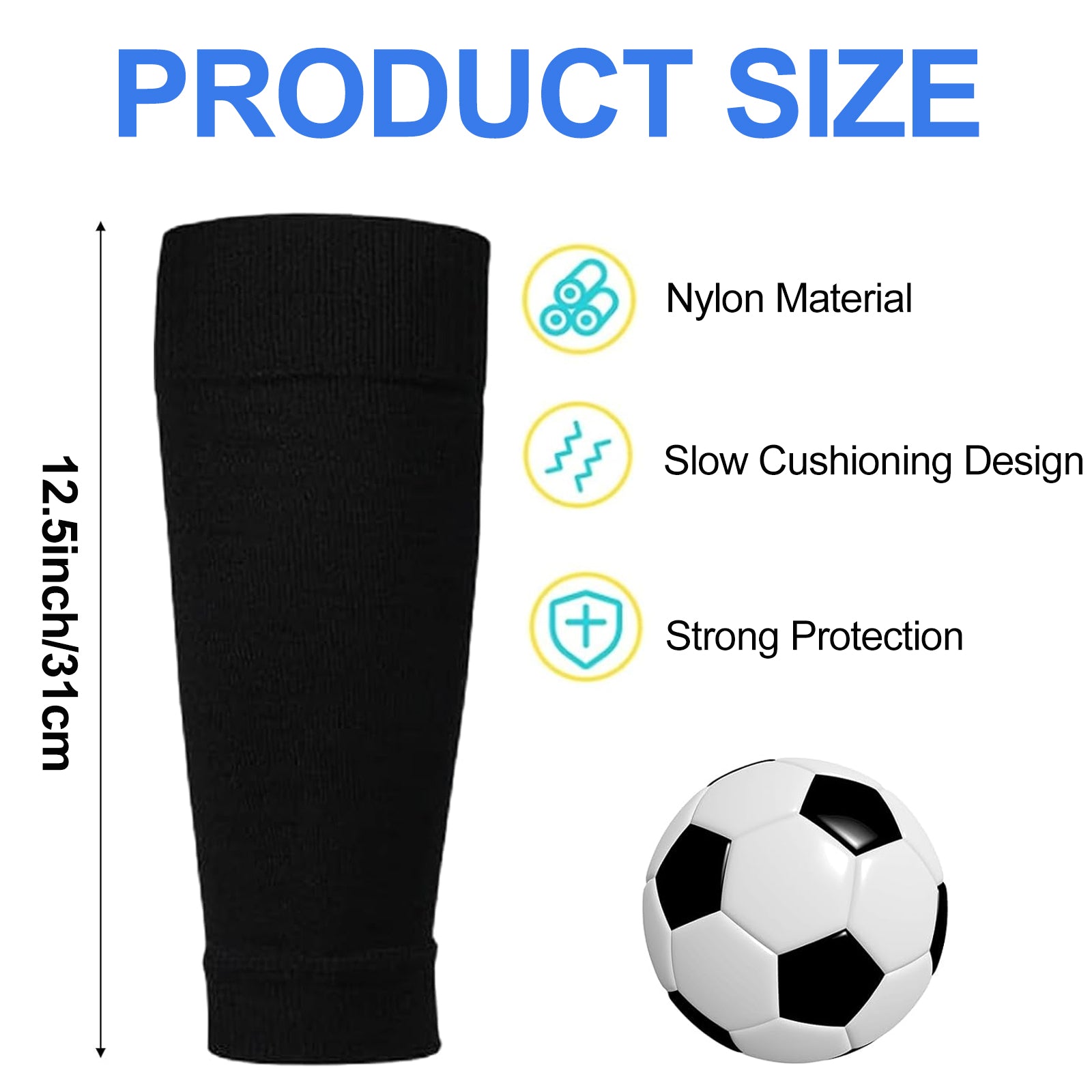 pairs of football socks, soccer socks, shin guards, socks, team socks, socks, fit socks, black, for children's football matches Unique