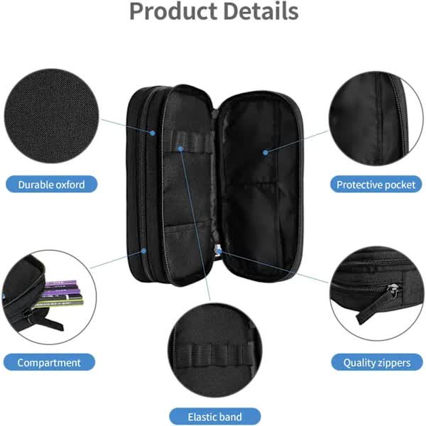 NA/Blue sports pencil case with soccer theme, spacious and durable pencil case with zippers, soccer pencil case Soccer Blue Soccer,y Awezingly