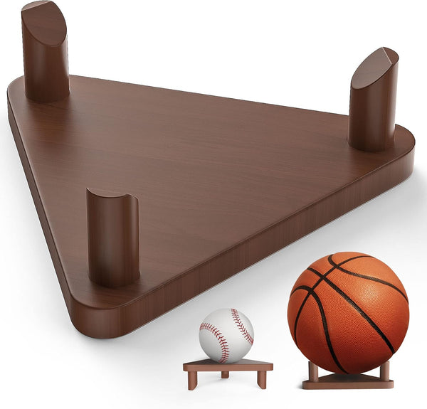 Ball Stand Holder,Ball Display Stand Wooden for Football Basketball Stand Soccer Ball Holder,Rugby Ball Volleyball Sports Ball Storage Rack Made of Solid Wood,Trophy Autograph Memorabilia Display Case Unique