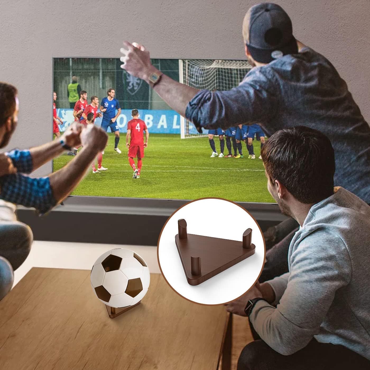 Ball Stand Holder,Ball Display Stand Wooden for Football Basketball Stand Soccer Ball Holder,Rugby Ball Volleyball Sports Ball Storage Rack Made of Solid Wood,Trophy Autograph Memorabilia Display Case Unique