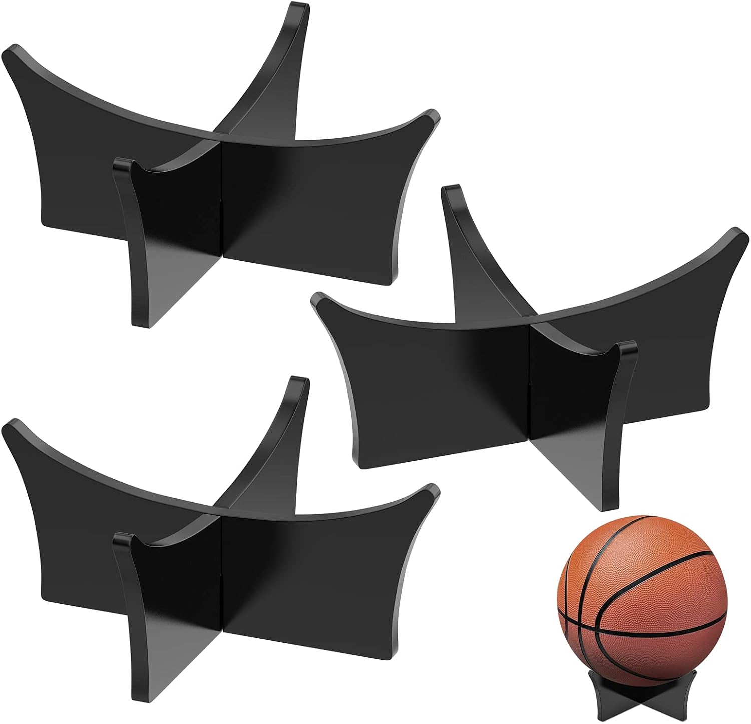 Acrylic Ball Stand Holder - Display Stand for Football, Basketball, Soccer, Volleyball, Rugby & More - Trophy & Memorabilia Showcase Unique