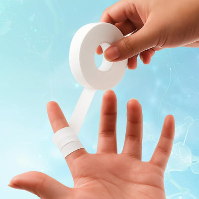 2-Roll Finger Tape - 0.6In x 32ft White Extra Strong Athletic Tape for Fingers, Hands,Feet,Toes - Sweat Resistant Protective Finger Tapes for Sports Climbing Football Volleyball & Basketball
