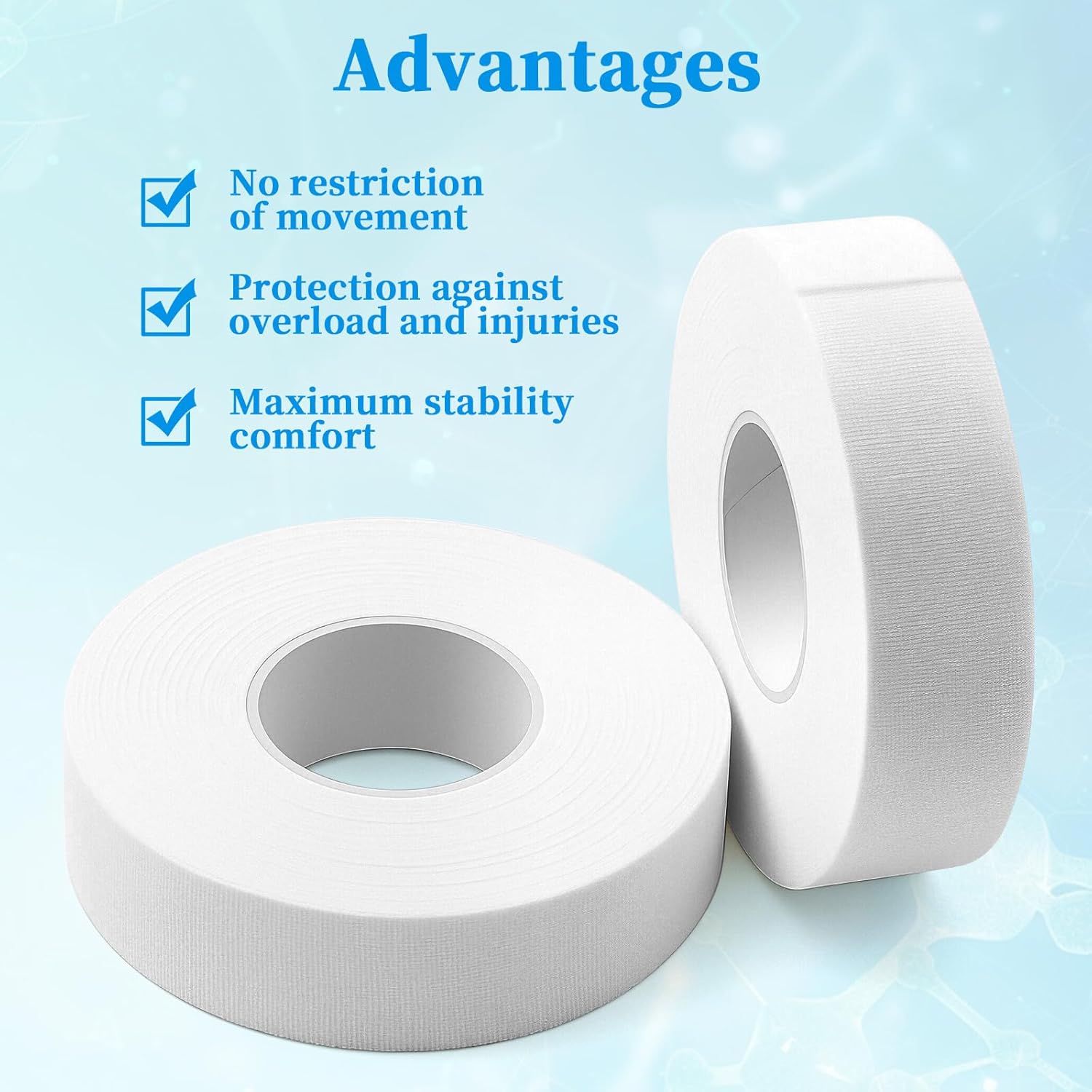 2-Roll Finger Tape - 0.6In x 32ft White Extra Strong Athletic Tape for Fingers, Hands,Feet,Toes - Sweat Resistant Protective Finger Tapes for Sports Climbing Football Volleyball & Basketball Unique