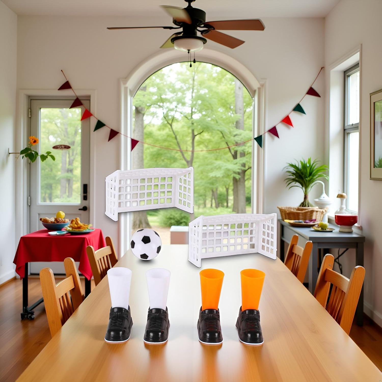 1 Set Finger Soccer Game Finger Footballs Match Funny Finger Table Game Set with Two Goals for Fans Club Party Unique