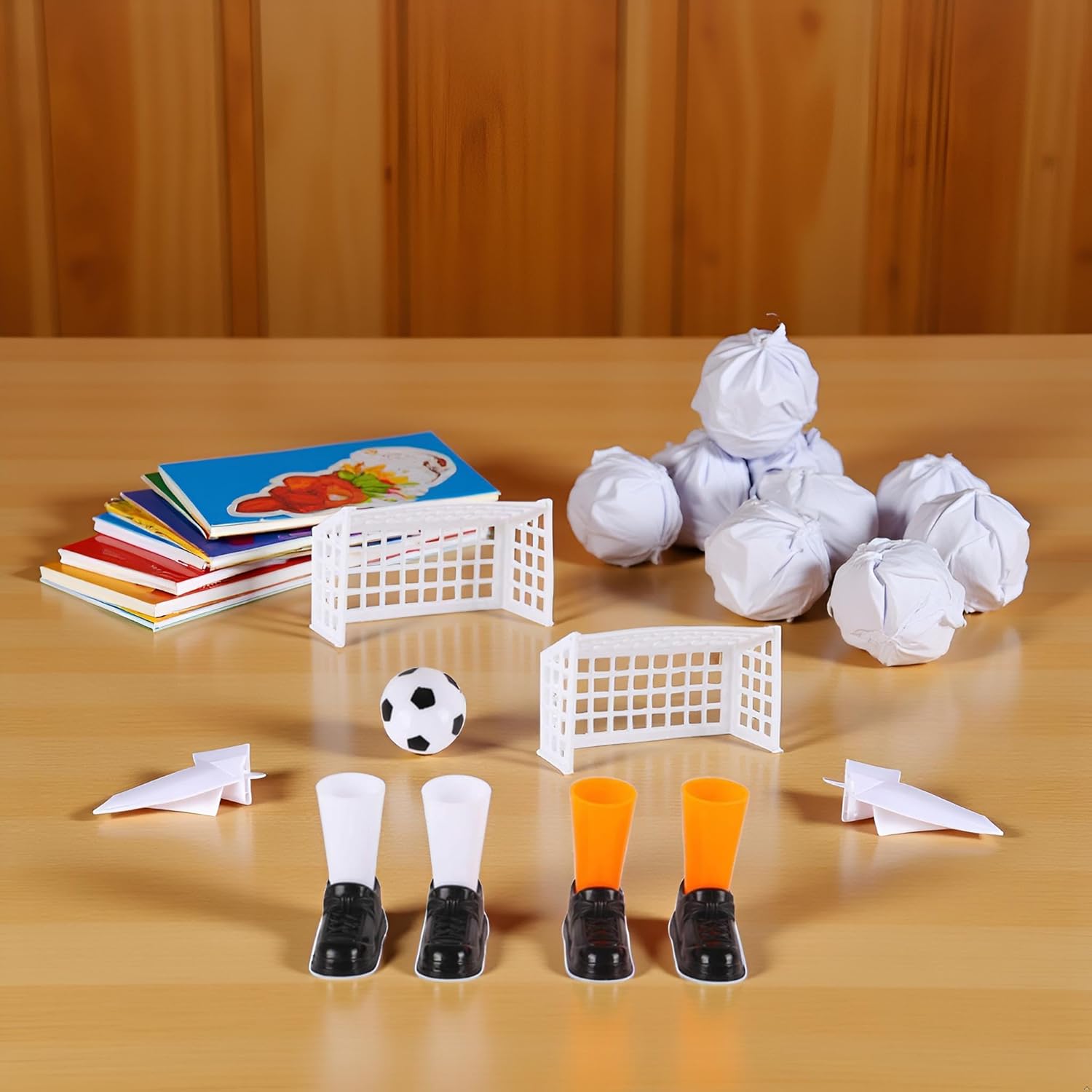 1 Set Finger Soccer Game Finger Footballs Match Funny Finger Table Game Set with Two Goals for Fans Club Party Unique
