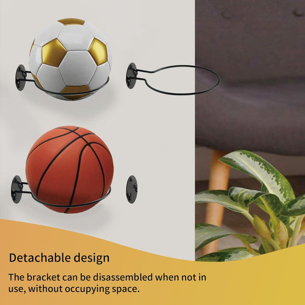 Wall Mount Ball Display Rack, Sports Ball Storage Holder for Basketball, Football, Soccer, Volleyball Collection,Sports Accessories Organizer