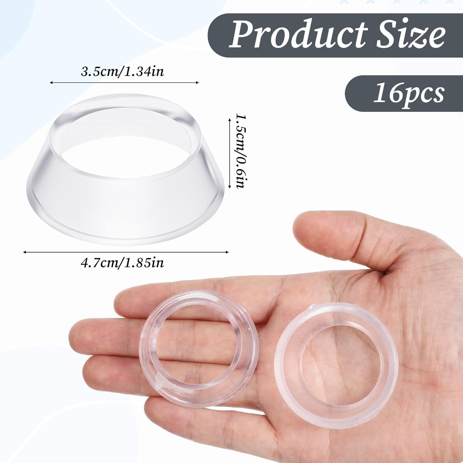 16 Pcs Acrylic Baseball Stand, 1.34 Inch Clear Ring Ball Sphere Stand Egg Crystal Holder Display Stands for Soccer, Basketball, Football, Volleyball, Softball, Bowling Ball, Collections Unique