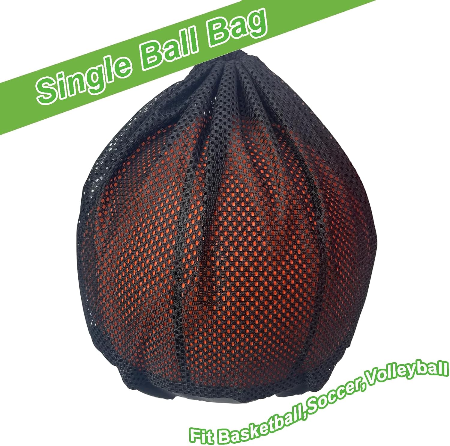 Black Crossbody Sports Ball Bag with Drawstring for Basketball Volleyball Football Unique