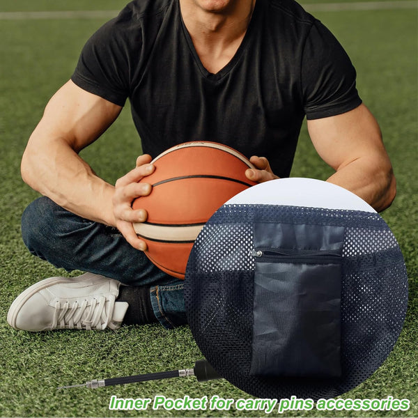 Black Crossbody Sports Ball Bag with Drawstring for Basketball Volleyball Football Unique