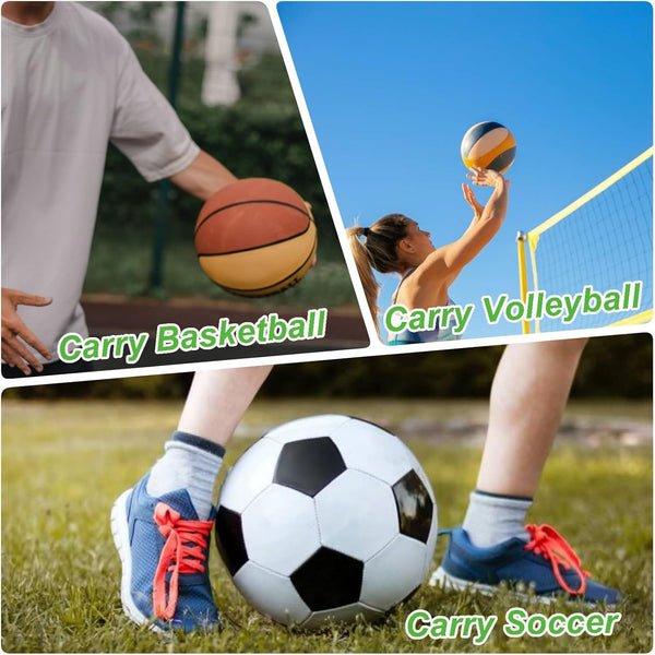 Black Crossbody Sports Ball Bag with Drawstring for Basketball Volleyball Football Unique
