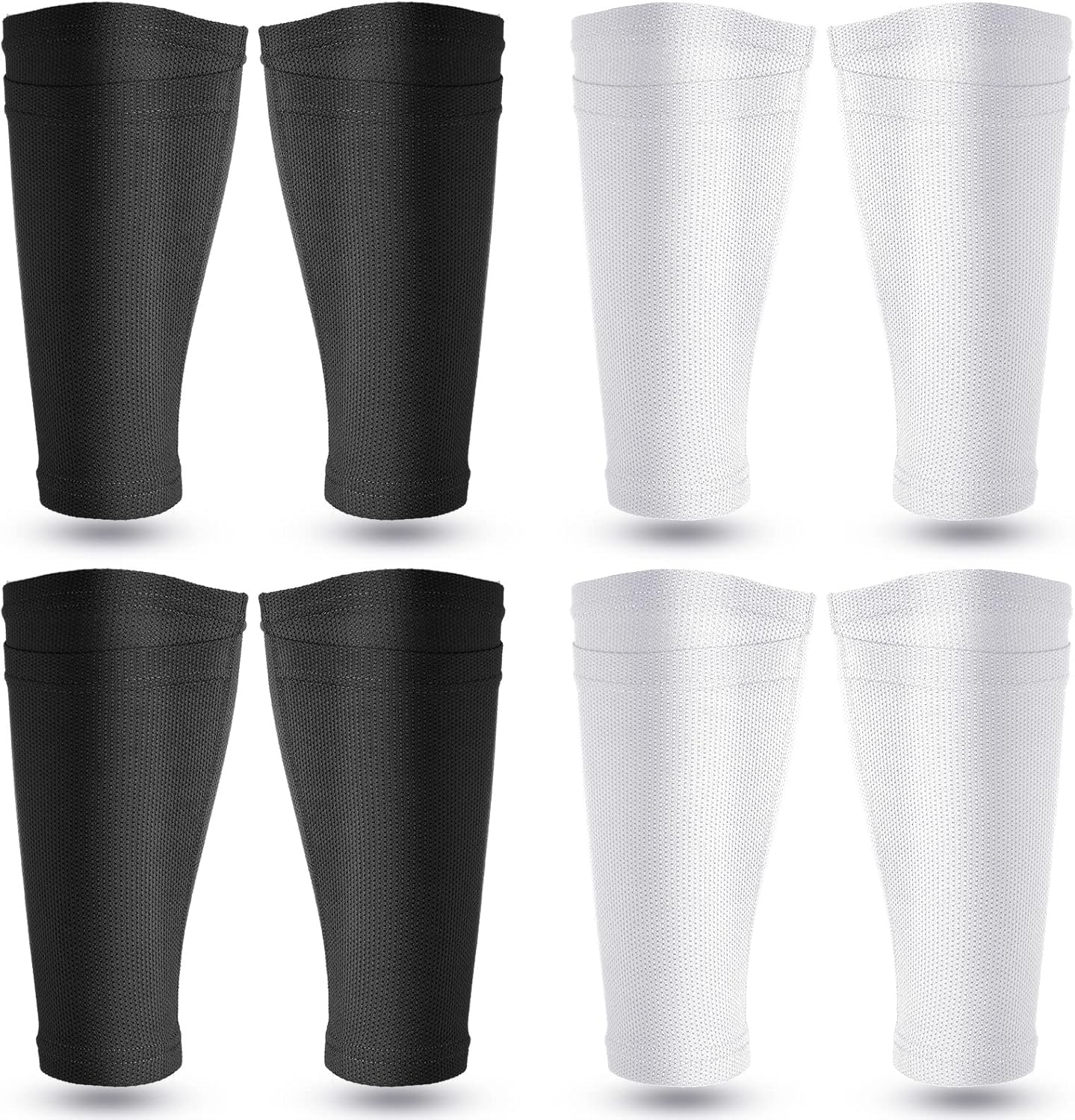 Soccer Shin Guards Sleeves 4 Pairs Flexible Soccer Shin Guard Leg Performance Support Polyester Soccer Shin Guard Sleeve Holder with Pocket for Soccer Sport Unique
