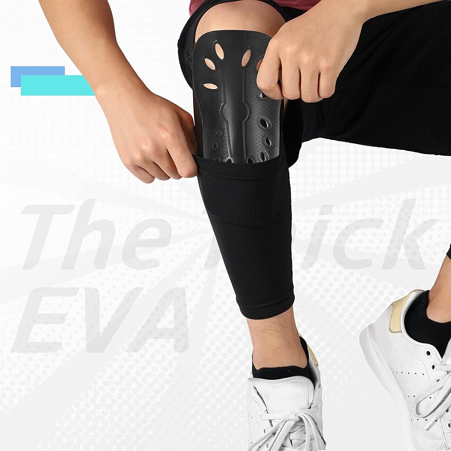 Soccer Shin Guards Sleeves 4 Pairs Flexible Soccer Shin Guard Leg Performance Support Polyester Soccer Shin Guard Sleeve Holder with Pocket for Soccer Sport Unique