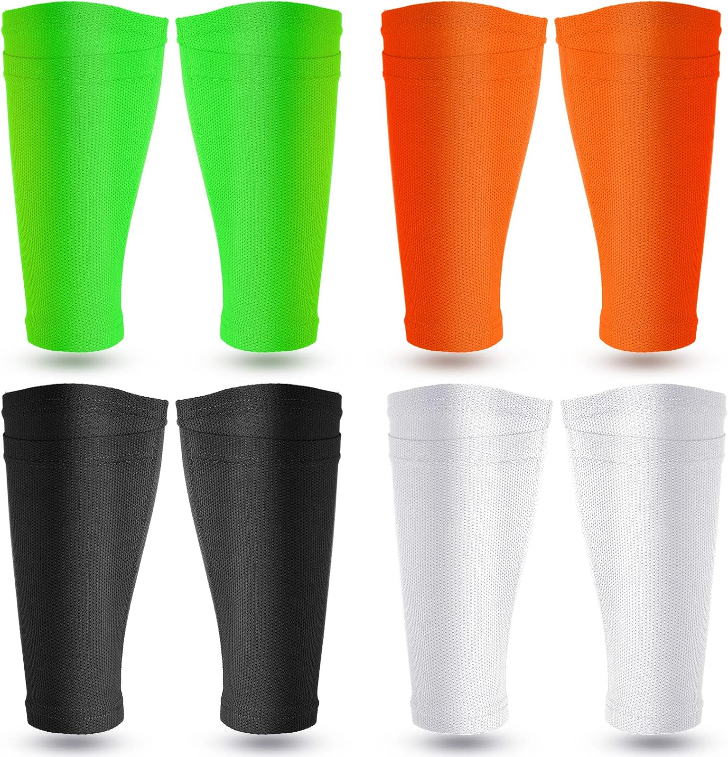 Soccer Shin Guards Sleeves 4 Pairs Flexible Soccer Shin Guard Leg Performance Support Polyester Soccer Shin Guard Sleeve Holder with Pocket for Soccer Sport Unique