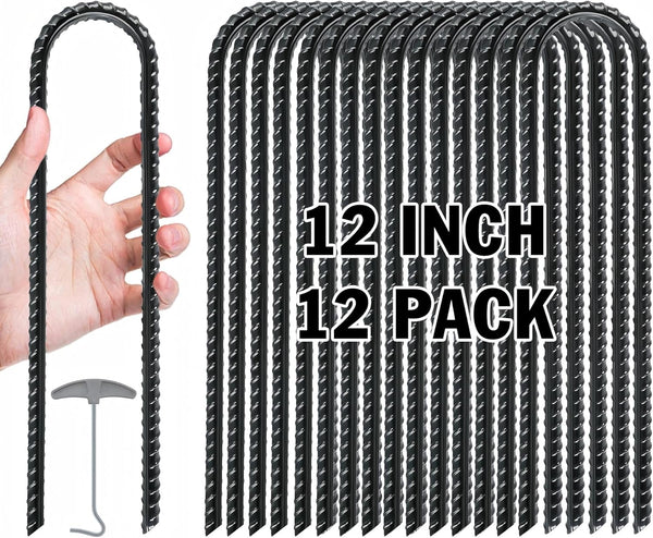 Trampolines Wind Stakes,Heavy Duty U Shaped Rebar Tent Stakes Ground Anchors Galvanized Steel Safety Trampoline Anchors for Camping Tents, Soccer Goals Unique