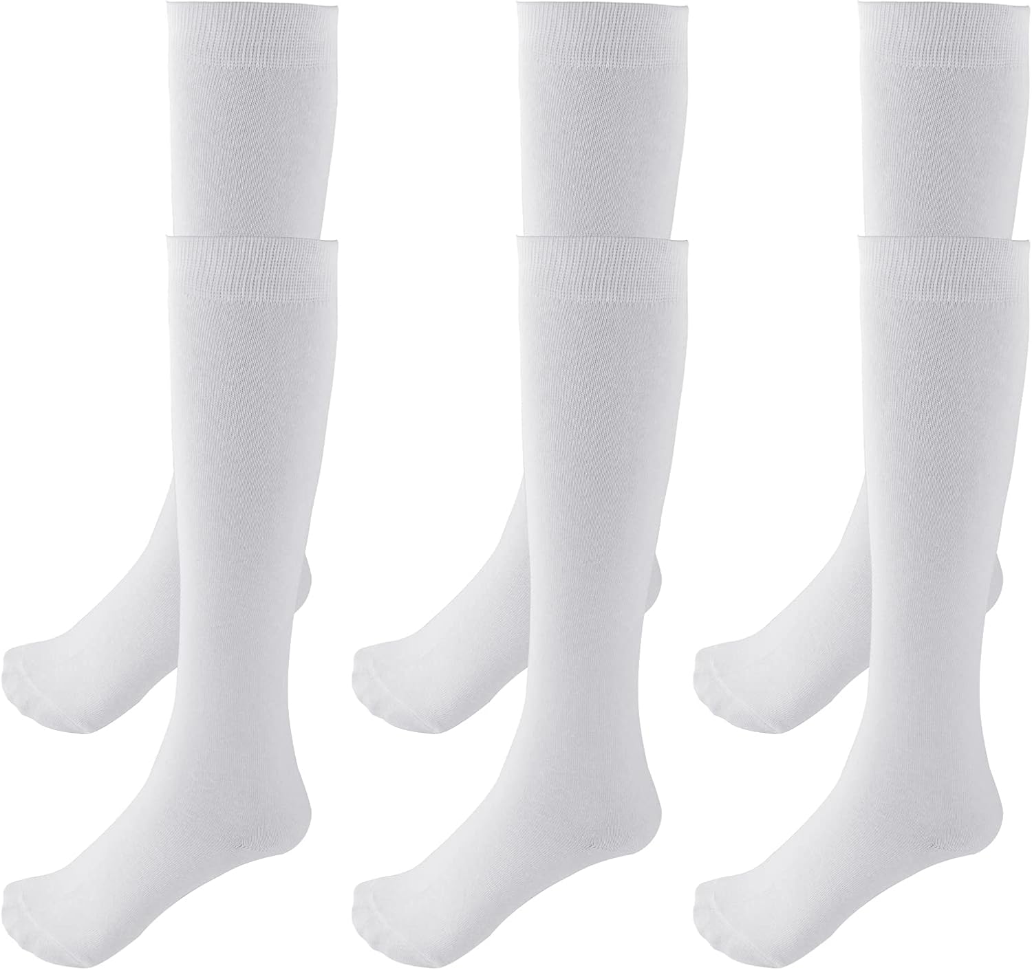 3 Pairs School Uniform Cotton Knee High Socks Athletic Sports Soccer Socks Tube Sock for Girls and Boys Unique