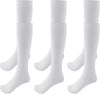 3 Pairs School Uniform Cotton Knee High Socks Athletic Sports Soccer Socks Tube Sock for Girls and Boys