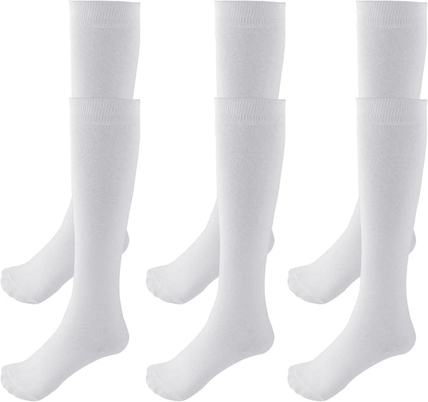 3 Pairs School Uniform Cotton Knee High Socks Athletic Sports Soccer Socks Tube Sock for Girls and Boys Unique