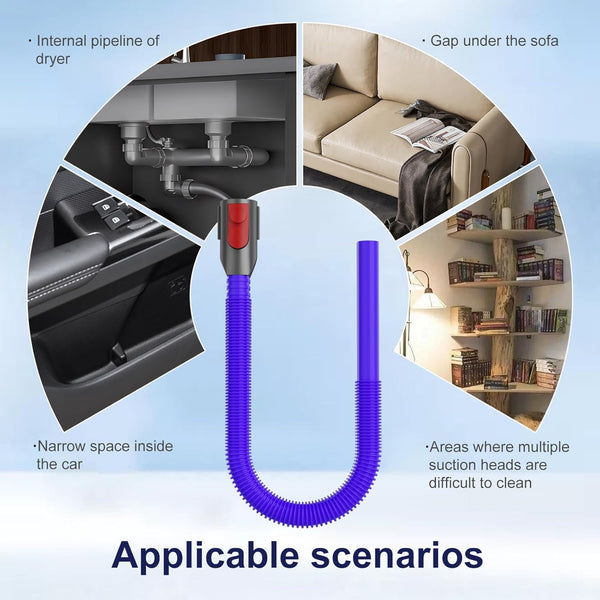 Dryer Lint Vacuum Attachment Compatible with Dyson V15 V12 V11 V10 V8 V7 Gen5 Cordless Vacuum Cleaner, Flexible Dryer Vent Cleaner Kit Lint Removal Tool Purple (【V7V8-V15】Dryer Lint Vacuum Attachment) Awezingly