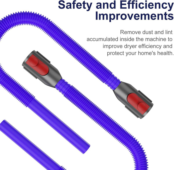Dryer Lint Vacuum Attachment Compatible with Dyson V15 V12 V11 V10 V8 V7 Gen5 Cordless Vacuum Cleaner, Flexible Dryer Vent Cleaner Kit Lint Removal Tool Purple (【V7V8-V15】Dryer Lint Vacuum Attachment) Awezingly