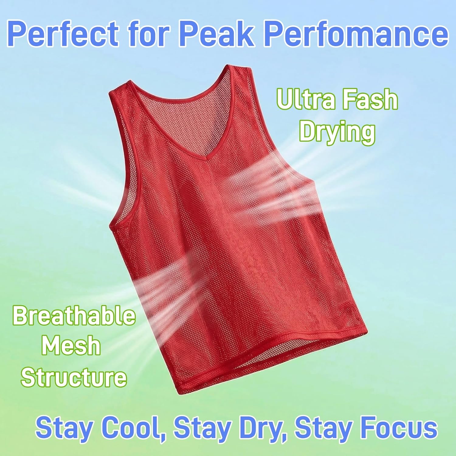 18 Pack Pinnies for Adults, Quick Dry Basketball Practice Jersey, Breathable Mesh Scrimmage Vest Youth Soccer Football Volleyball, 3 Colors Unique