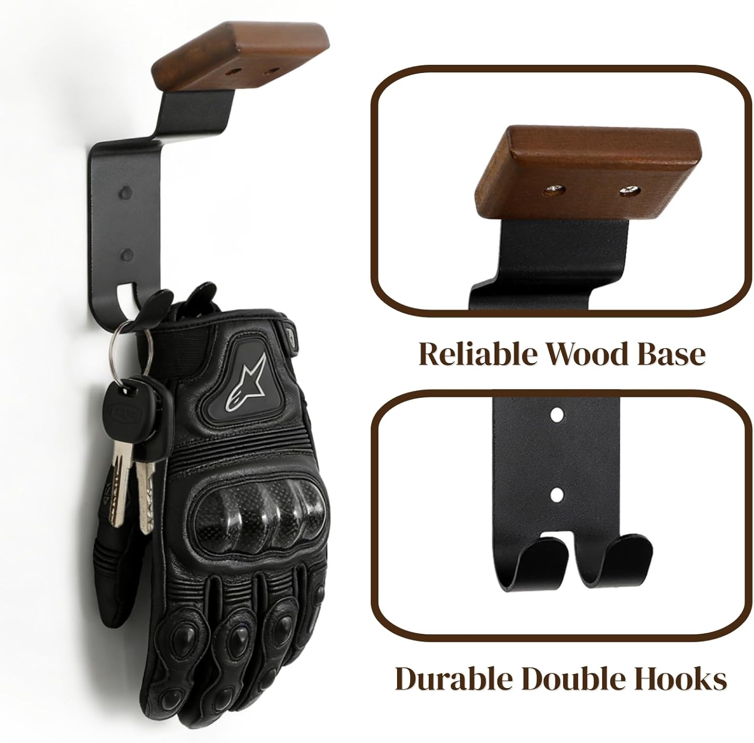 4 Pack Motorcycle Helmet Wall Mount, Helmets Holder with Double Key Hook, Hanger Gear Rack for Bike Baseball Tactical Football Skiing Accessories Unique