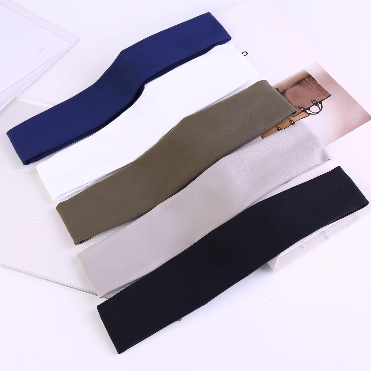 Sports Headbands for Men and Women, Moisture Wicking Sweatbands, 5-Pack, for Running, Cycling, Football, Yoga Unique