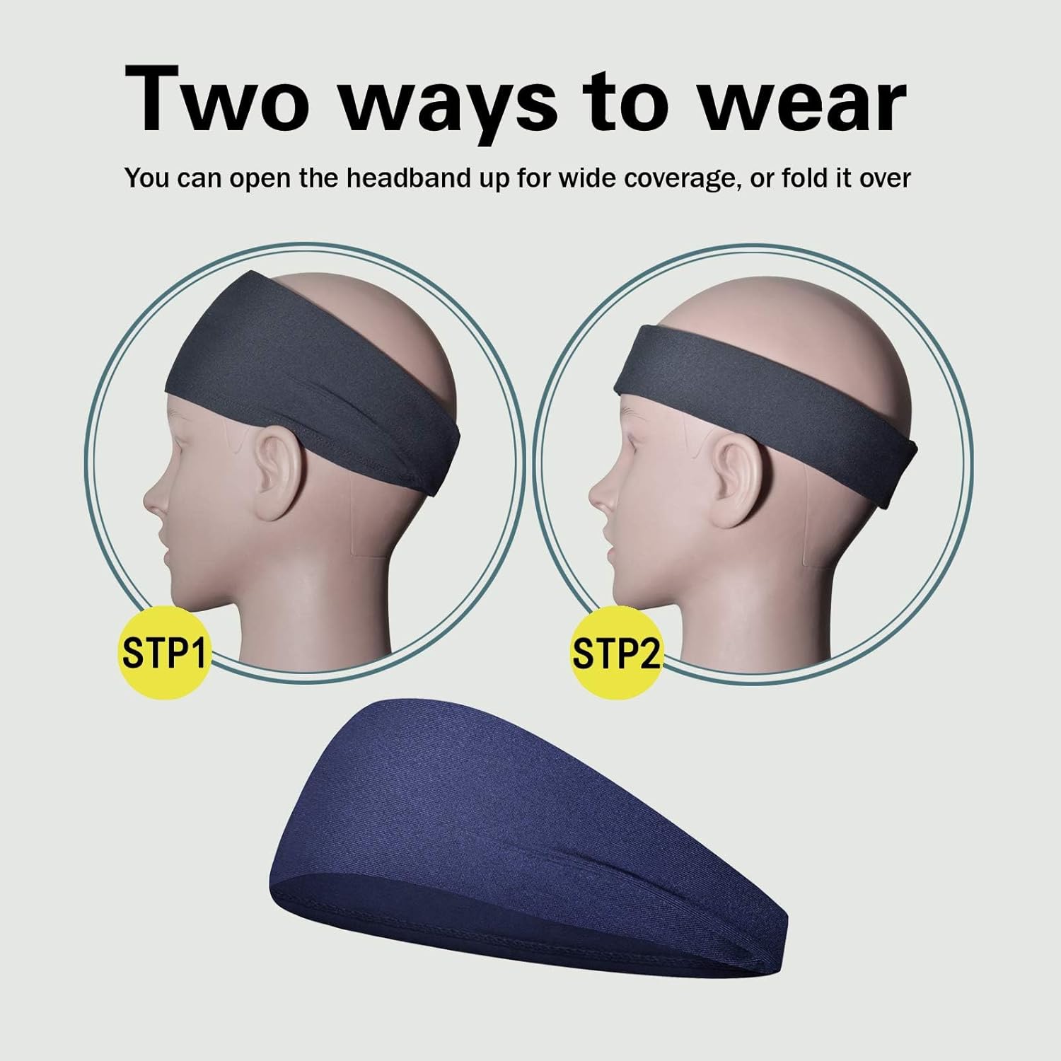 Sports Headbands for Men and Women, Moisture Wicking Sweatbands, 5-Pack, for Running, Cycling, Football, Yoga Unique