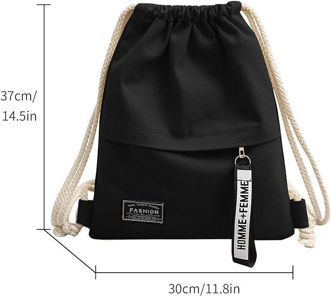 Foldable Canvas Sports Backpack with Drawstring and Zippered Pocket for Football, Cycling, Gym & Travel - Compact, Unisex for Adults, Teens, Kids Unique