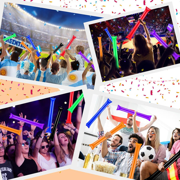 50 PCS Thunder Sticks Thicken Plastic Cheersticks Inflatable Thunder Sticks Sporting Events Team Spirit Cheersticks Sporting Cheers Basketball Football Dance Party Unique