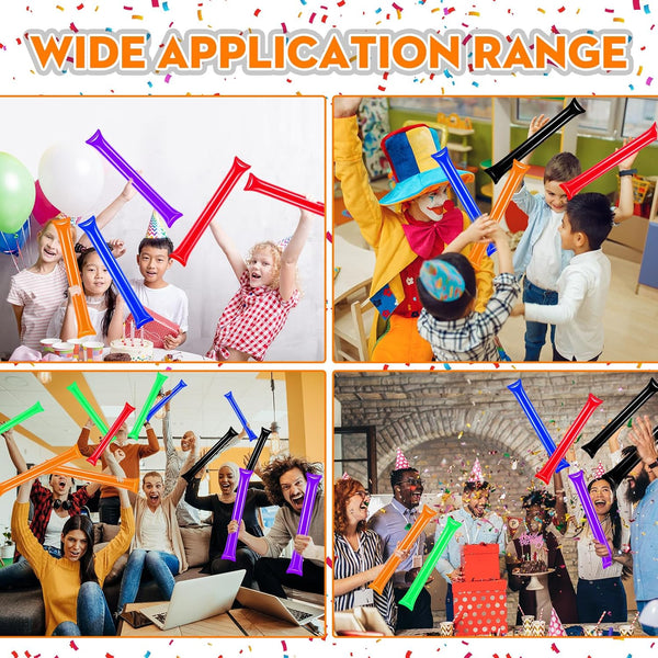 50 PCS Thunder Sticks Thicken Plastic Cheersticks Inflatable Thunder Sticks Sporting Events Team Spirit Cheersticks Sporting Cheers Basketball Football Dance Party Unique