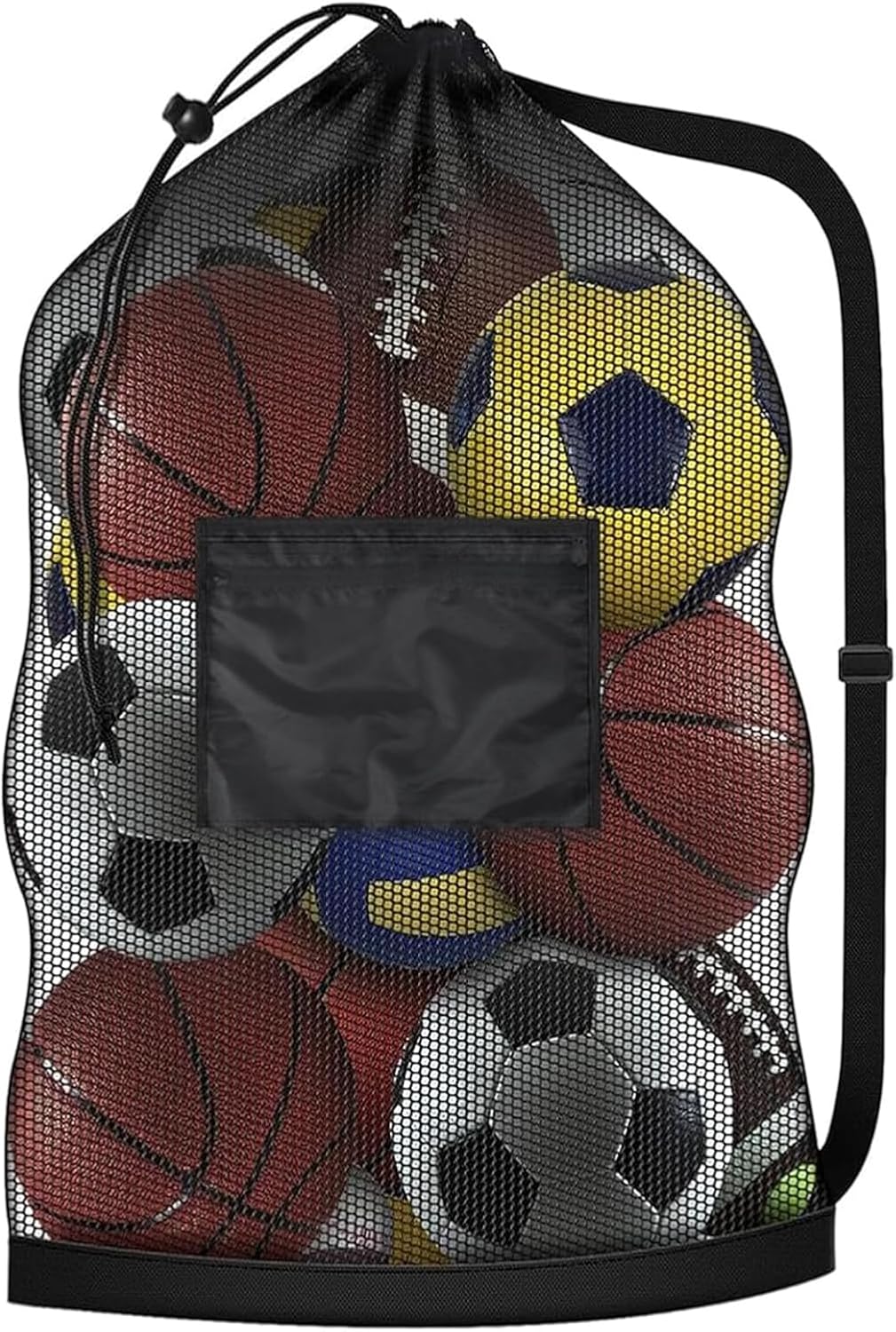 40 * 28 in Extra Large Sports Ball Bag Mesh, Heavy Duty Soccer Ball Net Bag, Con Adjustable Shoulder Strap, for Swimming, Diving, Travel, Gym, Camping, Training, Sports Unique