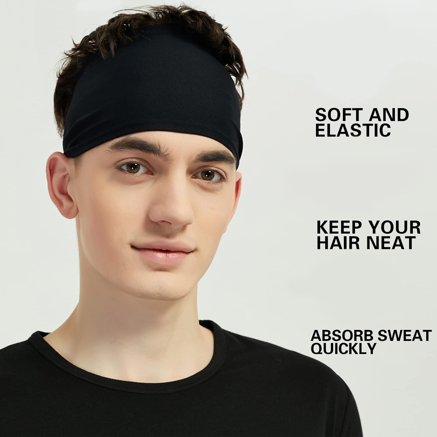 Sports Headbands for Men (5 Pack),Moisture Wicking Workout Headband, Sweatband Headbands for Running,Cycling,Football,Yoga,Hairband for Women and Men Unique
