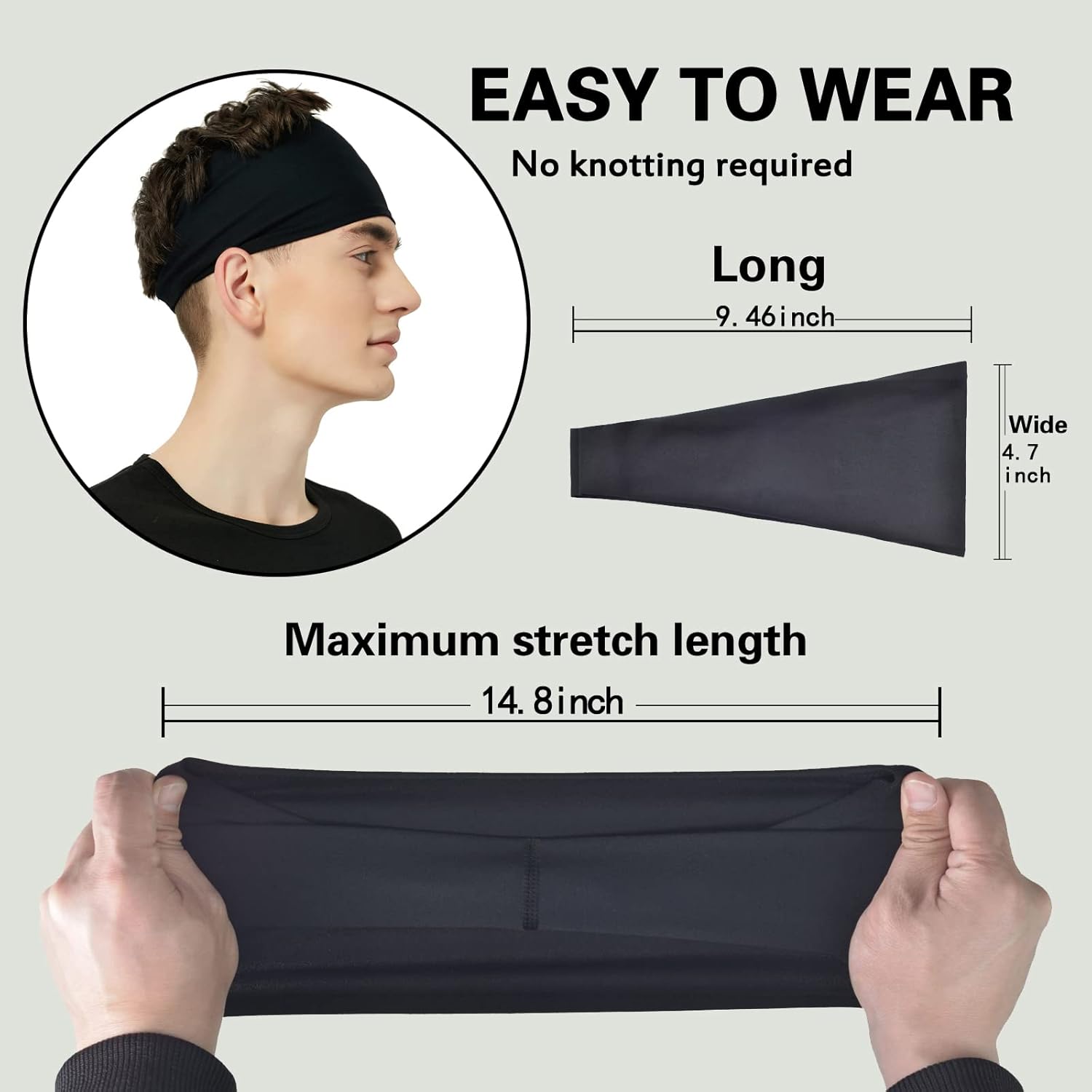 Sports Headbands for Men (5 Pack),Moisture Wicking Workout Headband, Sweatband Headbands for Running,Cycling,Football,Yoga,Hairband for Women and Men Unique