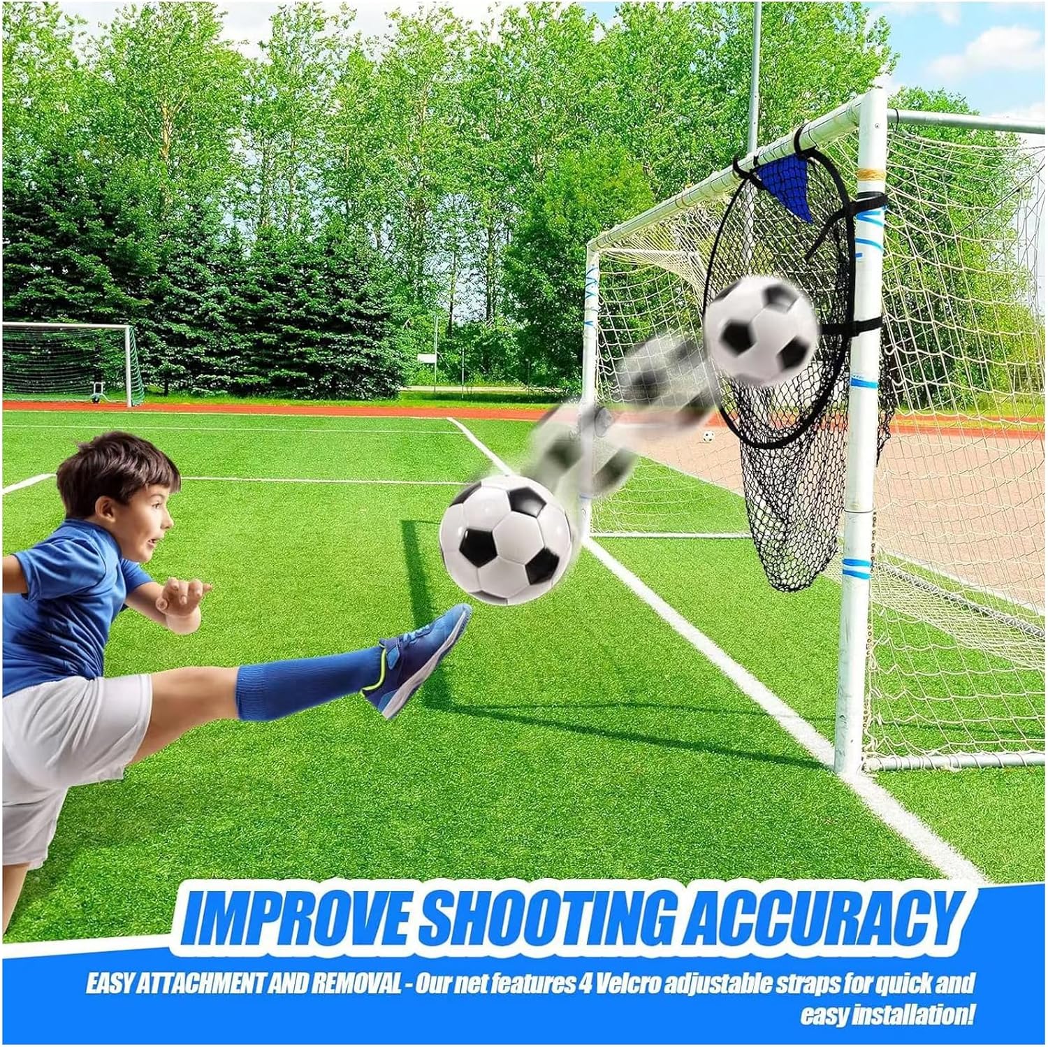 2 Pcs Set Soccer Target Goal Net - Portable Foldable Practice Equipment for Shooting Accuracy - Outdoor Football Field Throwing Target