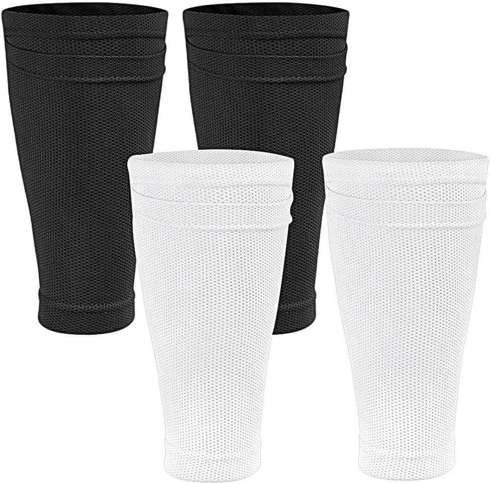 Shin Pads Sock, 2 Pairs Soccer Shin Guard Sock, Breathable Soccer Shin Guard Socks with Pockets, Shin Pads Holder Unique