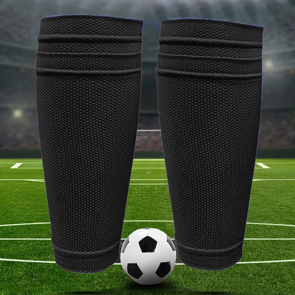 Shin Pads Sock, 2 Pairs Soccer Shin Guard Sock, Breathable Soccer Shin Guard Socks with Pockets, Shin Pads Holder Unique