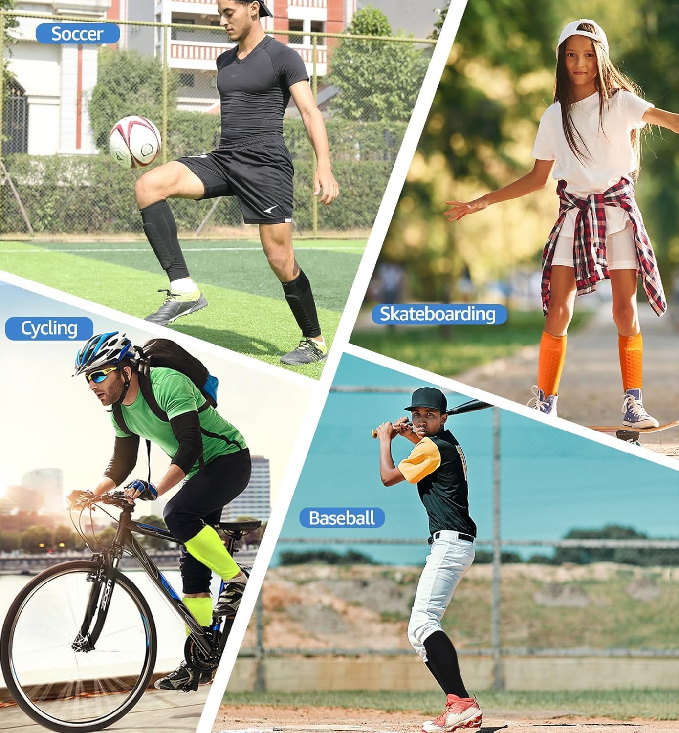 Shin Guards for Soccer, Lightweight Shin Pads for Kids Youth & Adult - Football Shin Defender Protective Gear, Comfortable Breathable Leg Guards Unique