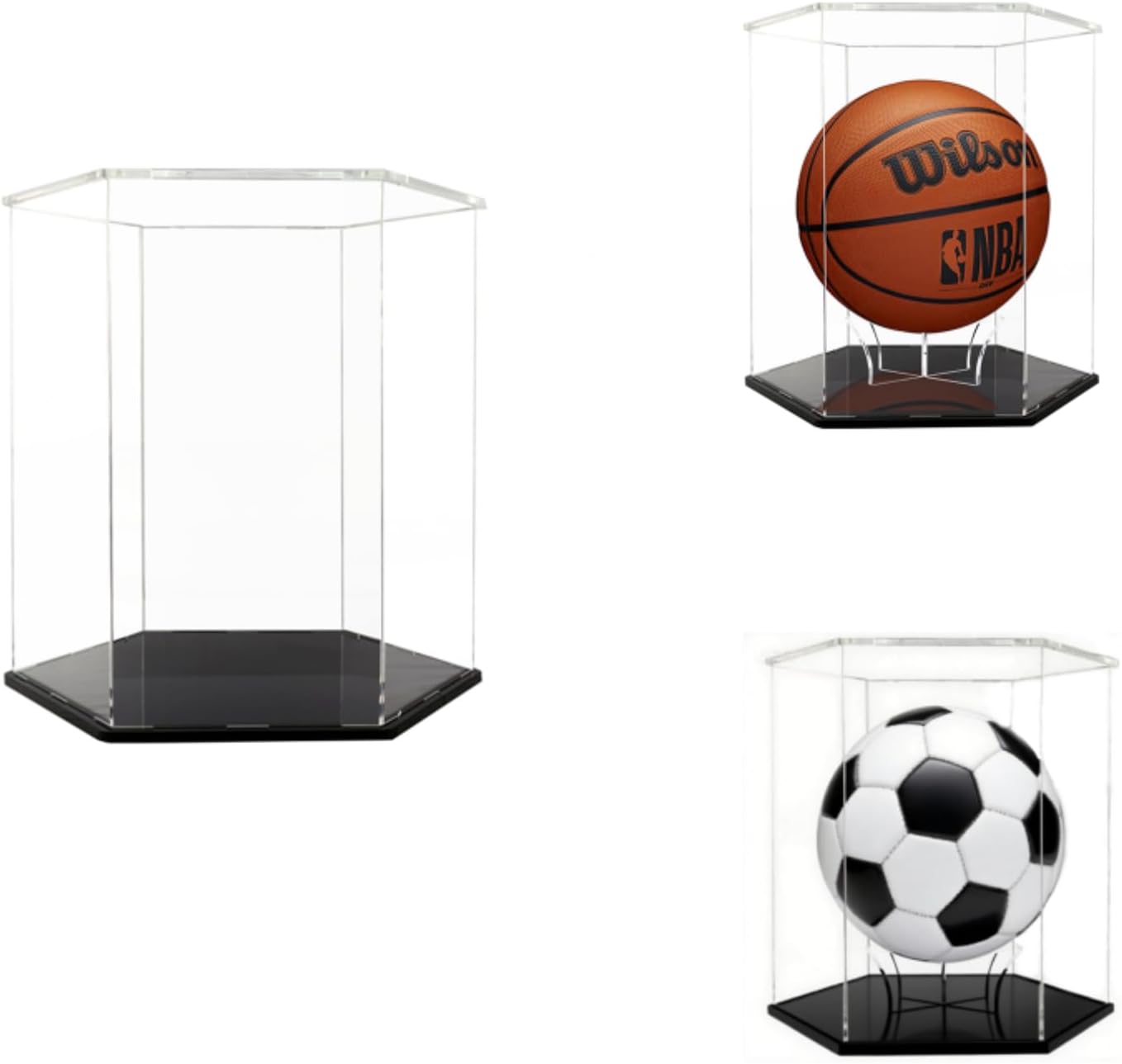 Basketball Display Case,Soccer Ball case, Acrylic Collectible Case, Soccer and Volleyball Collection Sports Souvenir Box (13.4 in X 11.8 13.4 in) Unique