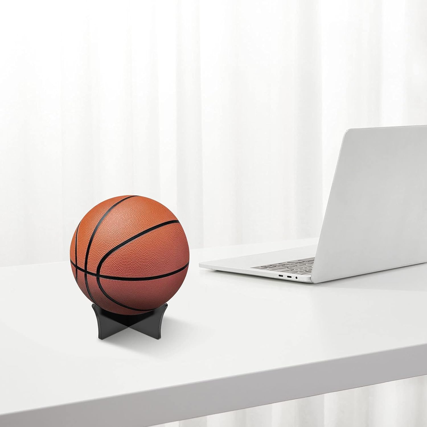Ball Standard - Acrylic - Football, Basketball, Soccer, Volleyball, Rugby, etc. Display Standard - Ball Holders - 6 pieces - Black Unique