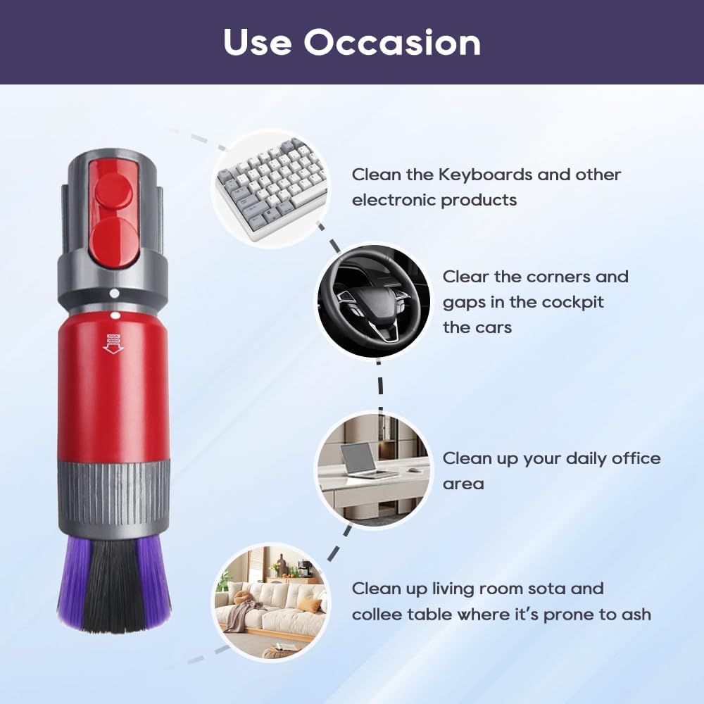 Traceless Scratch-ree Dusting Brush Compatible with Dyson V7 V8 V10 V11 V12 V15 Gen5 detect and Gen5 outsize Vacuum Cleaners, Handy Sel-cleaning Sot Bristles NOT or Digital Slim Series Awezingly